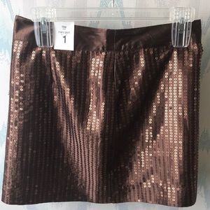 Brown Sequins Skirt NWT